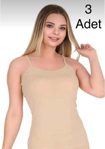 Mc Morcity Berrak Kadın 3"lü Pamuklu Likralı Ip Askılı Body Atlet Tekli Ambalaj 2128