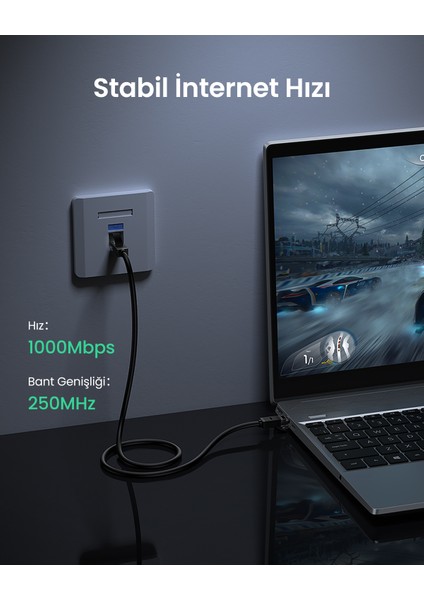 Cat 6 U/utp Lan Ethernet Kablosu, 1 Metre, Mavi, 11201