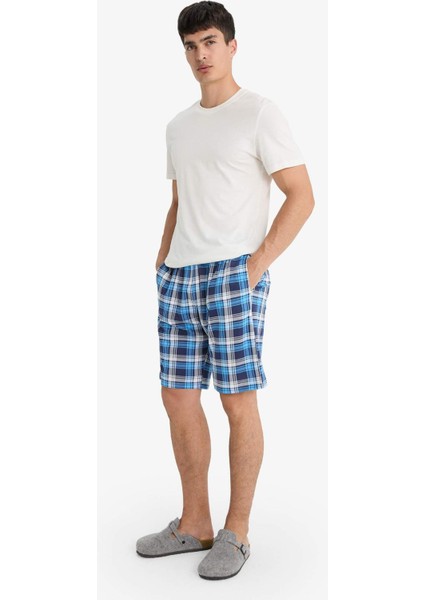 Regular Fit Kareli Cepli Şort Pijama Altı E7190AX25HS
