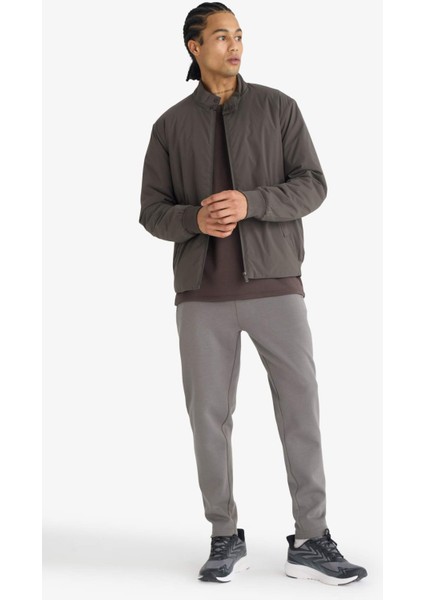 Fit Slim Fit Dar Kesim Fermuarlı Standart Paça Jogger Eşofman Altı