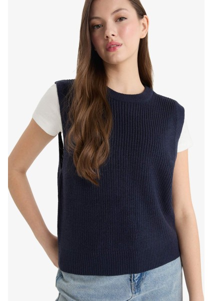 Oversize Geniş Kalıp Bisiklet Yaka Triko Süveter S0375AZ25WN