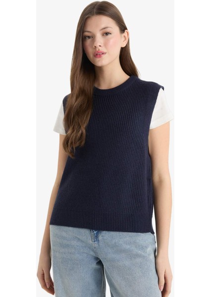 Oversize Geniş Kalıp Bisiklet Yaka Triko Süveter S0375AZ25WN