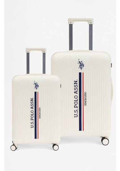 Polipropilen Kırılmaz 2'li Valiz Seti Büyük ve Kabin Boy Beyaz 24074