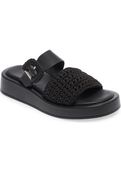 Siyah Vegan-Tekstil Kadın Terlik - K24Y1TR67079-D62