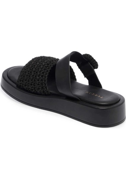 Siyah Vegan-Tekstil Kadın Terlik - K24Y1TR67079-D62