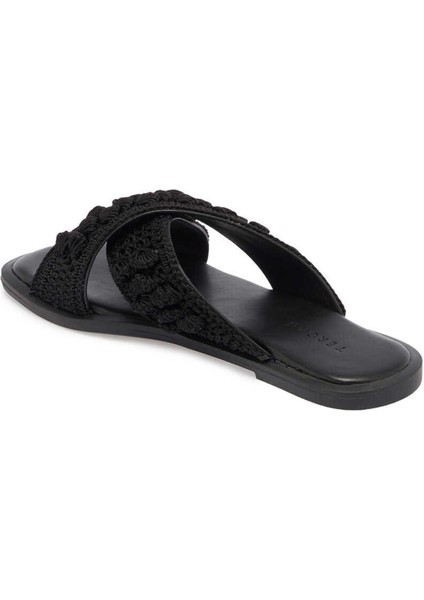 Siyah Vegan-Tekstil Kadın Terlik - K24Y1TR67082-D62
