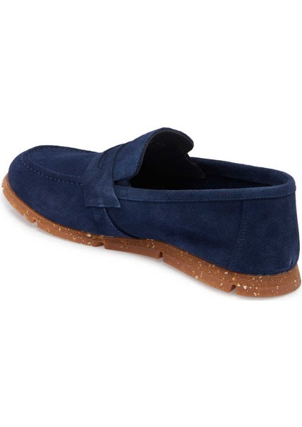 Mavi Hakiki Süet Deri Erkek Loafer - E24I1AY56588-F60