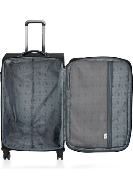 2'li Valiz Seti Büyük ve Kabin Boy Lüx Kumaş Valiz Siyah 24020