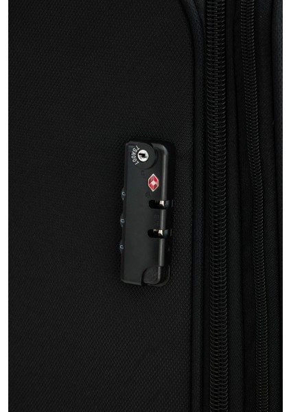 2'li Valiz Seti Büyük ve Kabin Boy Lüx Kumaş Valiz Siyah 24020