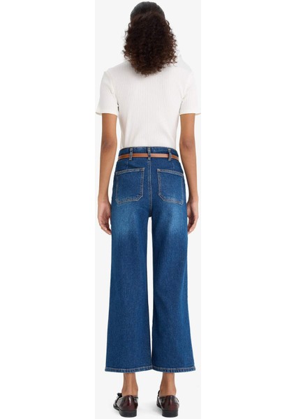 Culotte Yüksek Bel Bilek Boy Jean Pantolon E9159AX25AU