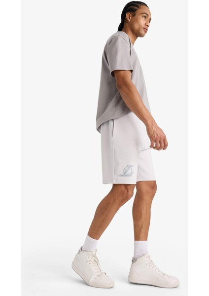 Fit NBA Los Angeles Lakers Standart Fit Kısa Paça Skuba Dalgıç Kumaş Şort