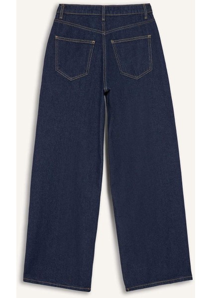 Wide Leg Normal Bel Düz Paça Uzun Jean Pantolon