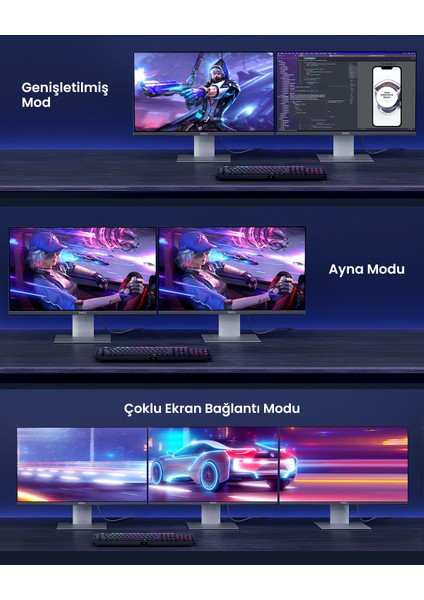 8k 60Hz Displayport To Displayport 1.4 Örgülü Kablo, 1m, 25903