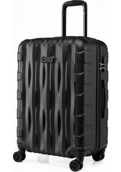 Kabin Boy Valiz 4x2 Teker Siyah-Siyah 1167