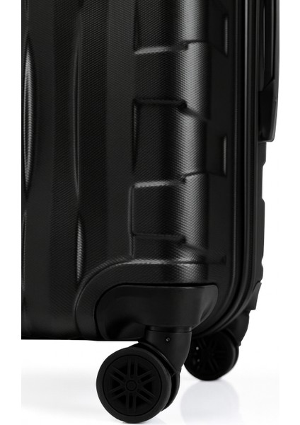 Kabin Boy Valiz 4x2 Teker Siyah-Siyah 1167
