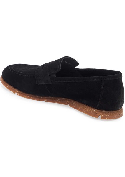 Siyah Hakiki Süet Deri Erkek Loafer - E24I1AY56588-A01