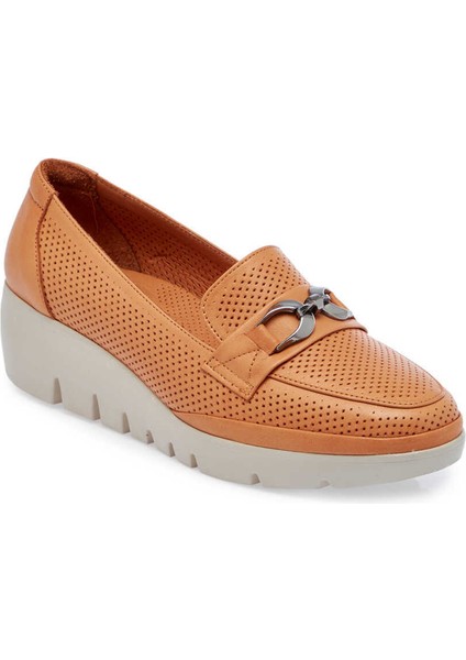 Taba Hakiki Deri Kadın Dolgu Topuklu Ayakkabı - K24I1AY67105-A29