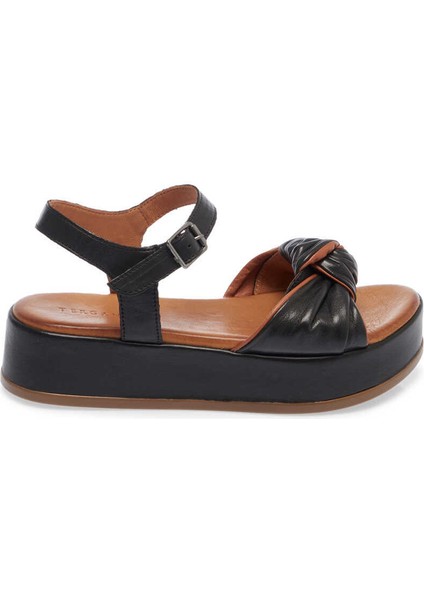 Siyah Hakiki Deri Kadın Sandalet - K24Y1SN67112-A23