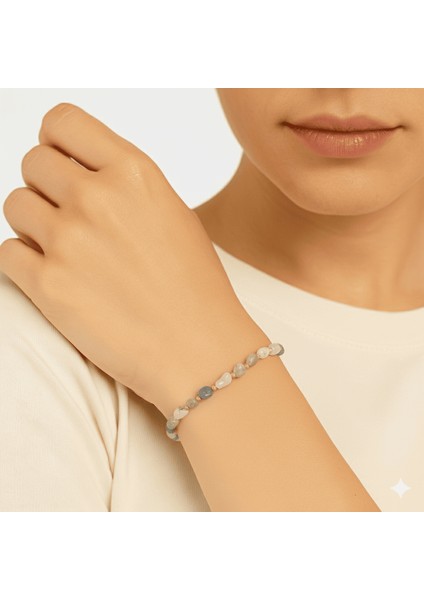 Altın Renk Metal Zincirli Dorika Top Süslemeli Amorf Morganit Doğaltaş Kadın Bileklik modelleri