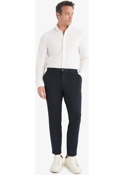 Jogger Fit Cepli Esnek Kumaş Düz Paça Pantolon