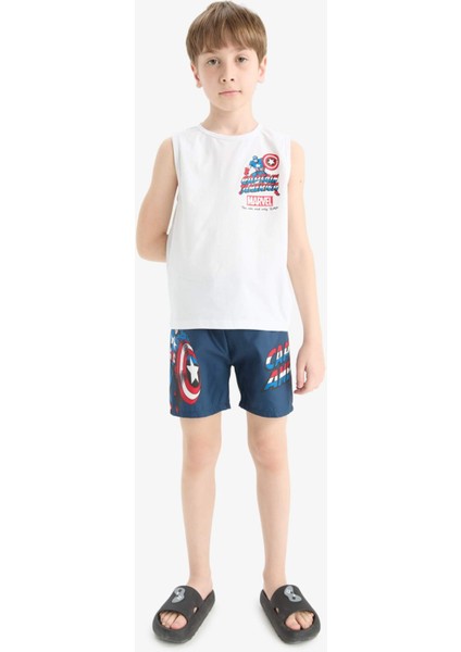Erkek Çocuk Marvel Comics 2'li Takım Atlet Deniz Şortu E6443A825HS