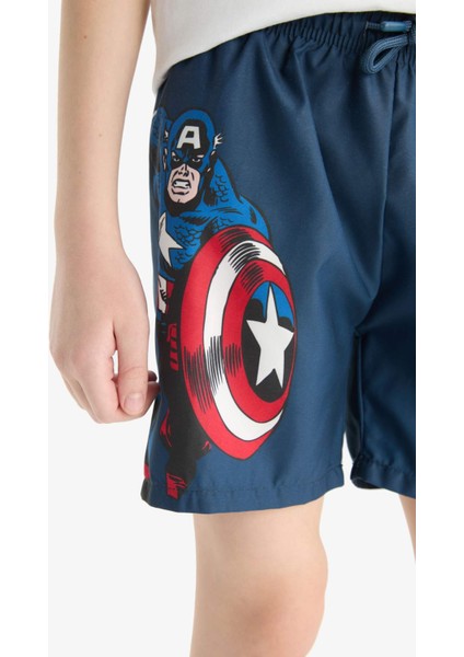 Erkek Çocuk Marvel Comics 2'li Takım Atlet Deniz Şortu E6443A825HS