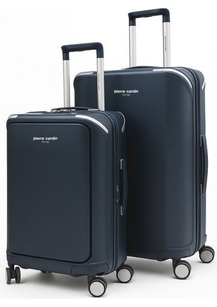 Orta ve Kabin Boy 2'li Set %100 Polipropilen Valiz Lacivert 04PC7090