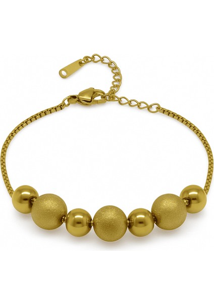 Kadın Çelik Bileklik - Toplu Box Model - Altın Renk