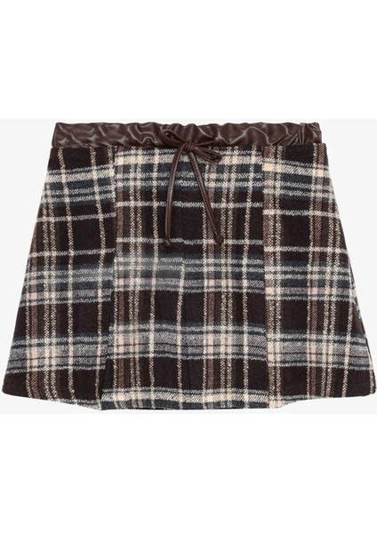 Matchli Ekose Kahverengi Kadın Etek ETK01260 fiyatları