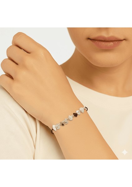 Makrome Örgülü Basic Model Rutil Kuvars Doğaltaş Kadın Bileklik modelleri