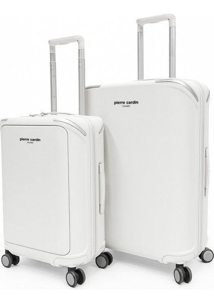 Orta ve Kabin Boy 2'li Set %100 Polipropilen Valiz Beyaz 04PC7090