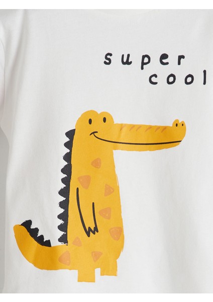 Yeni Sezon Bisiklet Yaka Timsah Baskılı Erkek Bebek Tişört modelleri