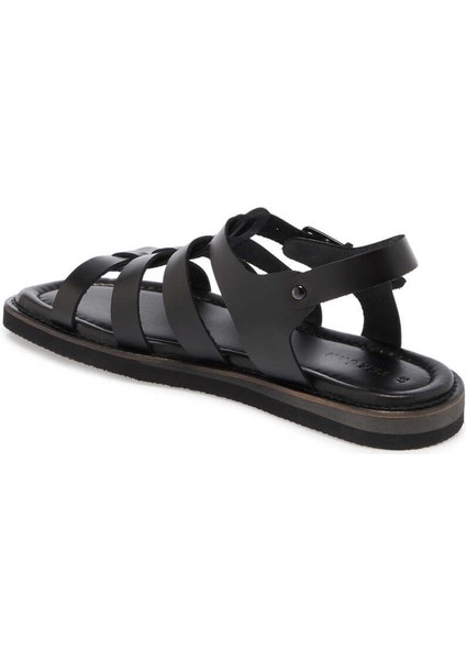 Siyah Hakiki Deri Kadın Sandalet - K24Y1SN67127-A23