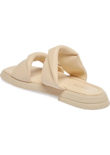 Bej Hakiki Deri Kadın Terlik - K24Y1TR67130-T5L