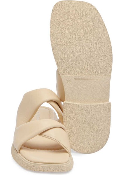 Bej Hakiki Deri Kadın Terlik - K24Y1TR67130-T5L