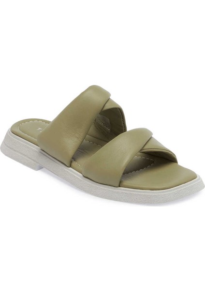 Yeşil Hakiki Deri Kadın Terlik - K24Y1TR67130-G81