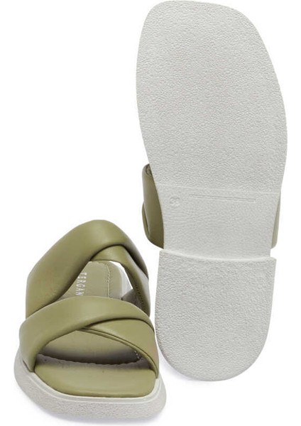 Yeşil Hakiki Deri Kadın Terlik - K24Y1TR67130-G81