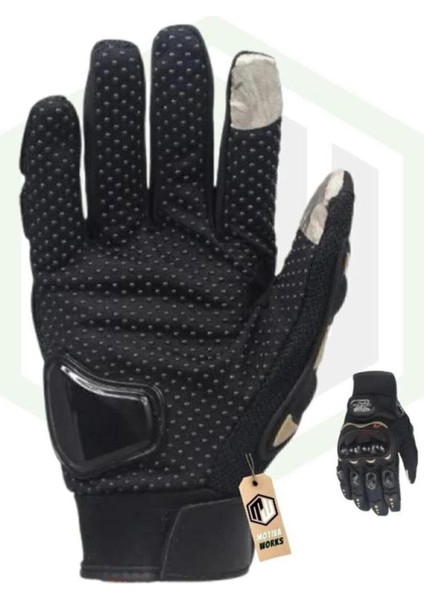 Unisex Siyah Mpro Korumalı Motosiklet Eldiveni Dokunmatikli L Beden fırsatları