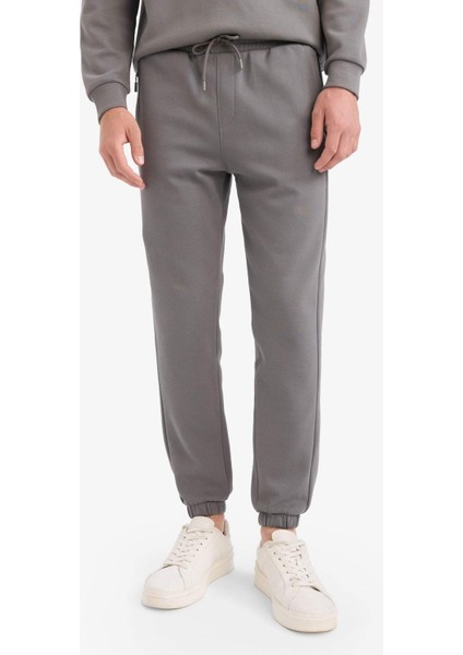 Slim Fit Dar Kesim Fermuar Cepli Pike Eşofman Altı