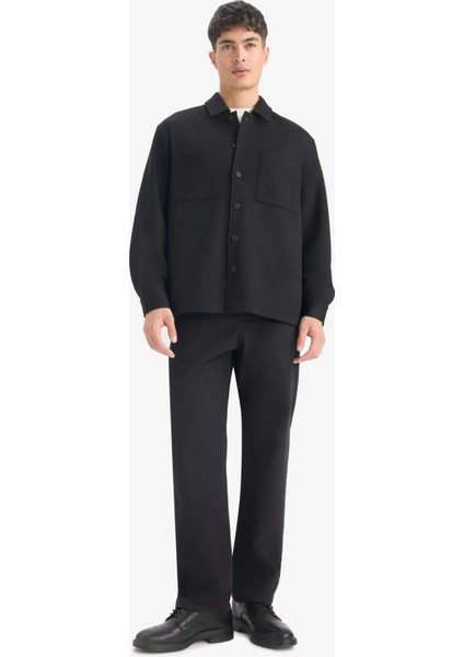 Regular Fit Dokuma Uzun Kollu Gömlek E9203AX25AU