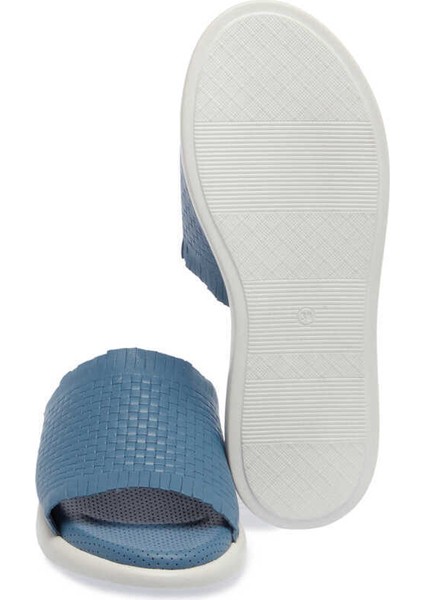 Mavi Hakiki Deri Kadın Terlik - K24Y1TR67132-K67