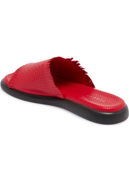 Kırmızı Hakiki Deri Kadın Terlik - K24Y1TR67132-A30