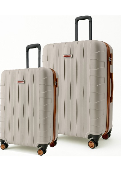 2'li Valiz Seti Büyük Boy - Kabin Boy Vizon-Taba 1167