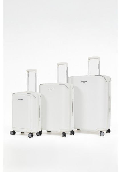3'lü Set %100 Polipropilen Valiz Beyaz 04PC7090