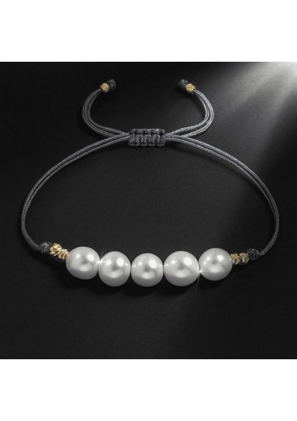 Makrome Örgülü Naturel Kesim Gri Ipli Sarı Dorika Top Süslemeli Dpğal Inci Doğaltaş Kadın Bileklik indirimleri