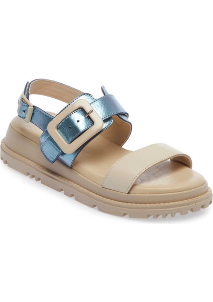 Bej Hakiki Deri Kadın Sandalet - K24Y1SN67141-A25