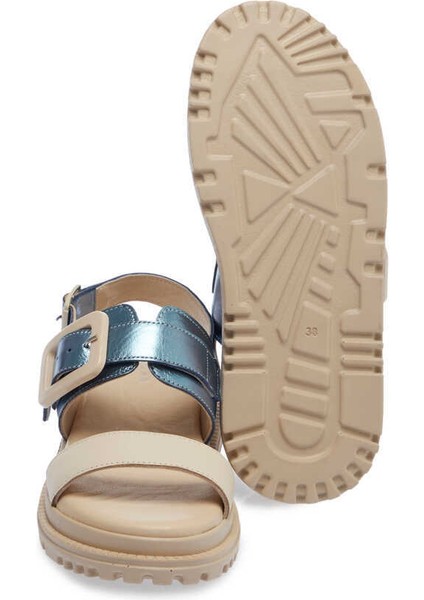 Bej Hakiki Deri Kadın Sandalet - K24Y1SN67141-A25