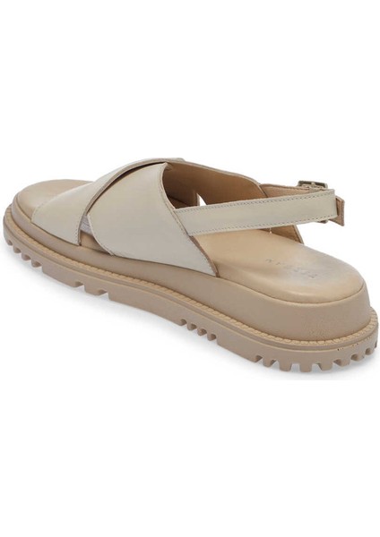 Bej Hakiki Deri Kadın Sandalet - K24Y1SN67140-A25