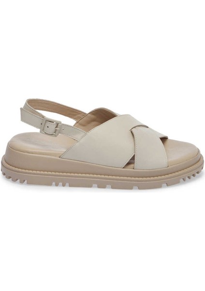 Bej Hakiki Deri Kadın Sandalet - K24Y1SN67140-A25