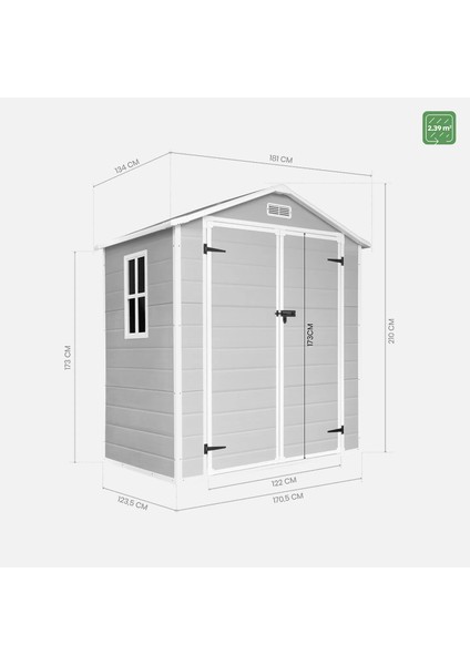 Alet Evi 2,39 M² 12 mm Kalınlığında Çift Katmanlı Pp (Polipropilen) Panel fiyatları